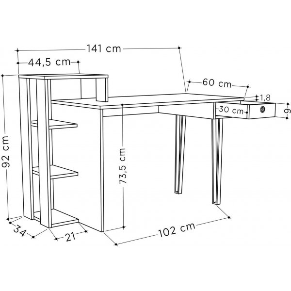 Loyd skrivebord - Eik/antrasitt Loyd skrivebord - Eik/antrasitt