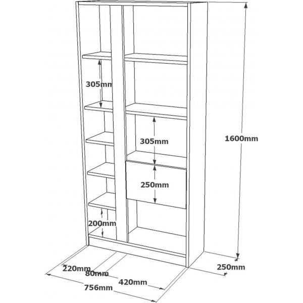 Luvio bokhylle 21 - Eik/s�lv