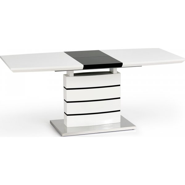 Adine spisebord 140-180 cm - Hvit/sort