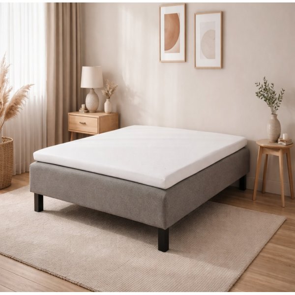 Komplett seng 80x200 cm gr� - Enkeltseng med madrass og sengeben