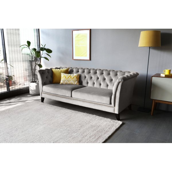 Sofa Chesterfield 3-seter gr - Henry + Flekkfjerner for mbler