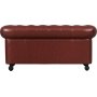 Chesterfield sofa 2-seter i brun PU