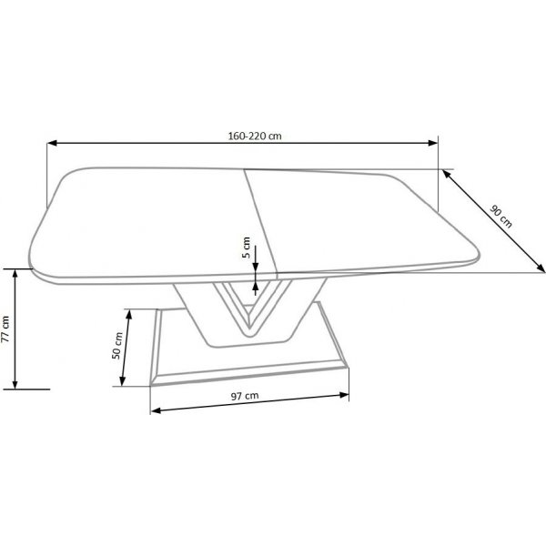 Annelise spisebord 160-220 cm - Hvit høyglans Annelise spisebord 160-220 cm - Hvit høyglans