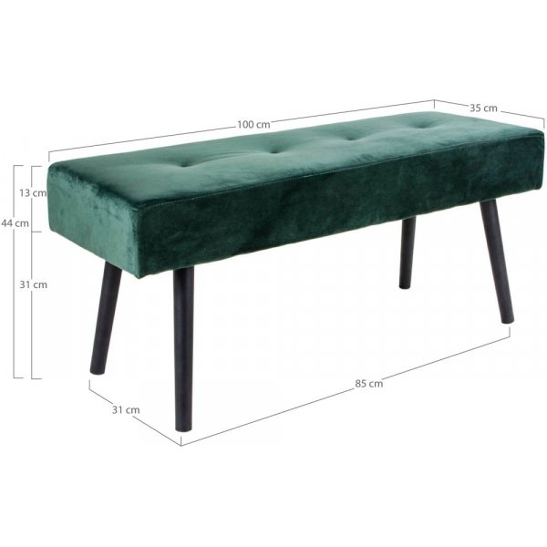 Skiby benk - mørkegrønn/svart Skiby benk - mørkegrønn/svart