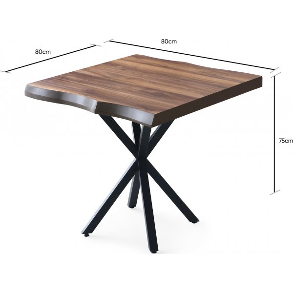 Safira spisebord, 80 cm - Valnøtt Safira spisebord, 80 cm - Valnøtt