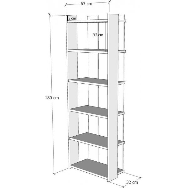 Sakran bokhylle - Hvit/valn�tt