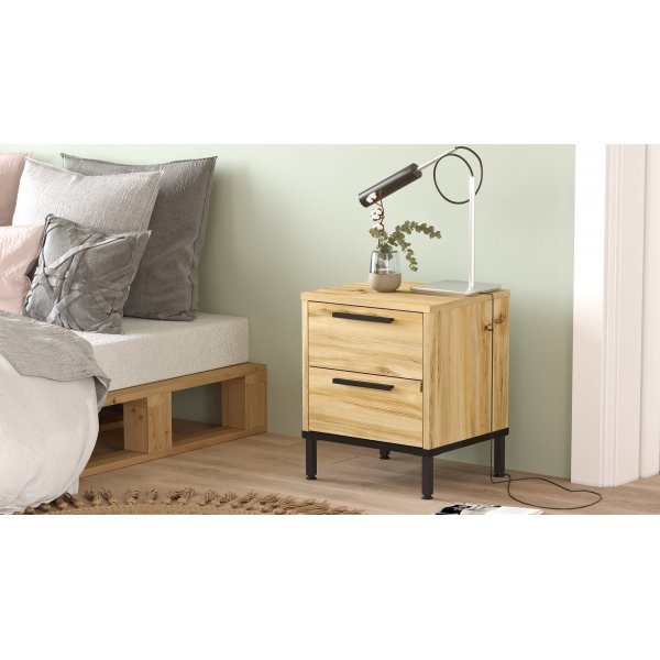 Luvio nattbord 24 - Eik/svart Luvio nattbord 24 - Eik/svart