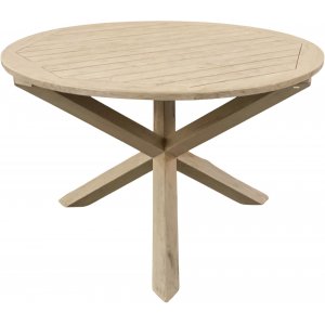 Rundt Saltö spisebord i grå teak - 120 cm i diameter + Møbelpleiesett for tekstiler Rundt Saltö spisebord i grå teak - 120 cm i diameter + Møbelpleiesett for tekstiler