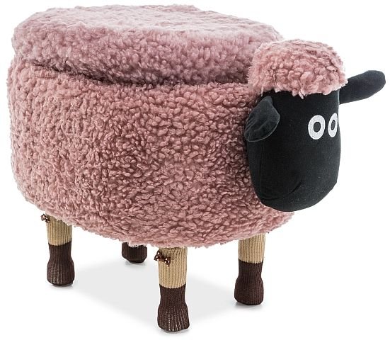 Fr puff med oppbevaring - Rosa/sort