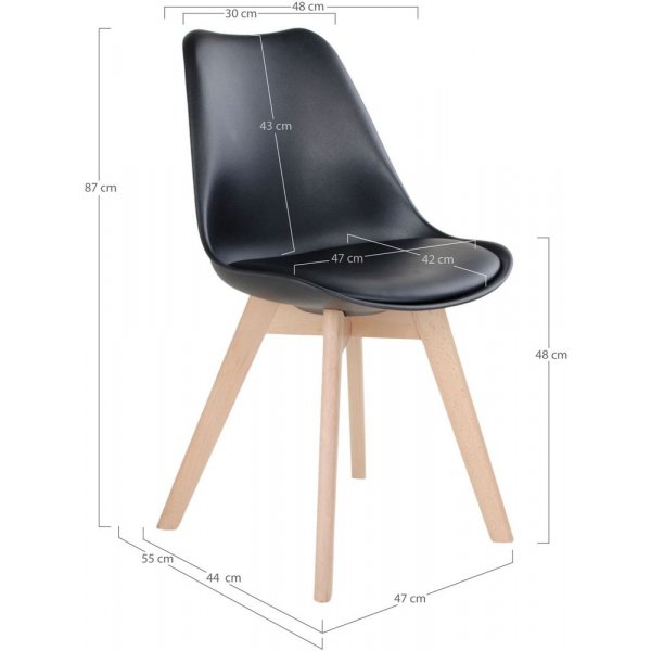 Molde Spisestol - Svart/Natur