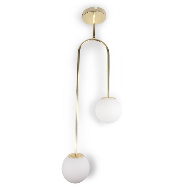 Taklampe Dursley - Gull/hvit