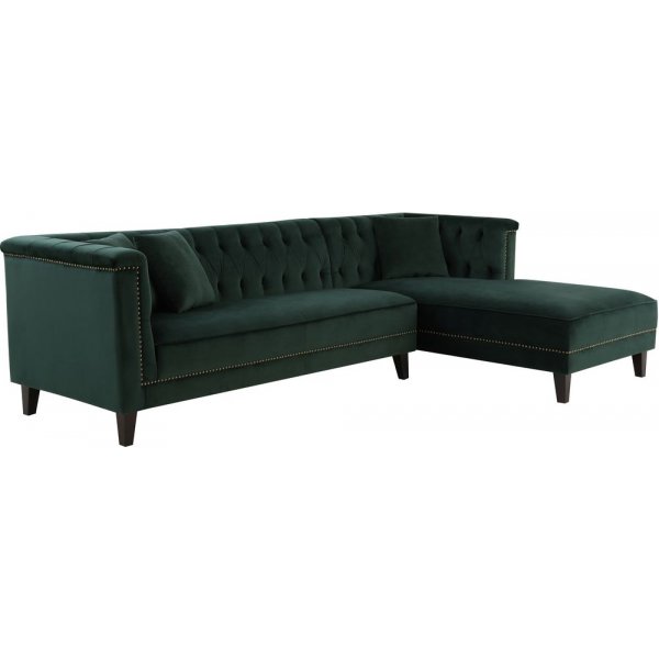 Dotto divansofa med nagler - Grønn fløyel Dotto divansofa med nagler - Grønn fløyel