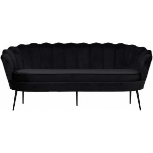 Ballini 3-seter sofa - Svart flyel + Flekkfjerner for mbler