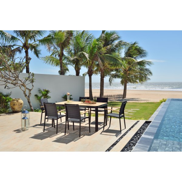 Portals spisegruppe 10 - Sort/teak Portals spisegruppe 10 - Sort/teak