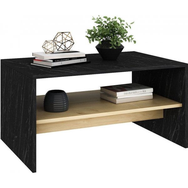 Apollon sidebord - Svart marmor/safir/eik Apollon sidebord - Svart marmor/safir/eik