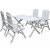 Scottsdale utendrs gruppebord 150 cm inkl. 4 Kungshamn posisjonsstoler - Hvit