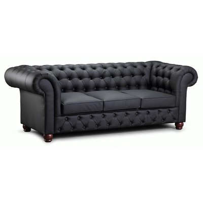 Chesterfield New England 3-seters sofa i stoff - Alle farger