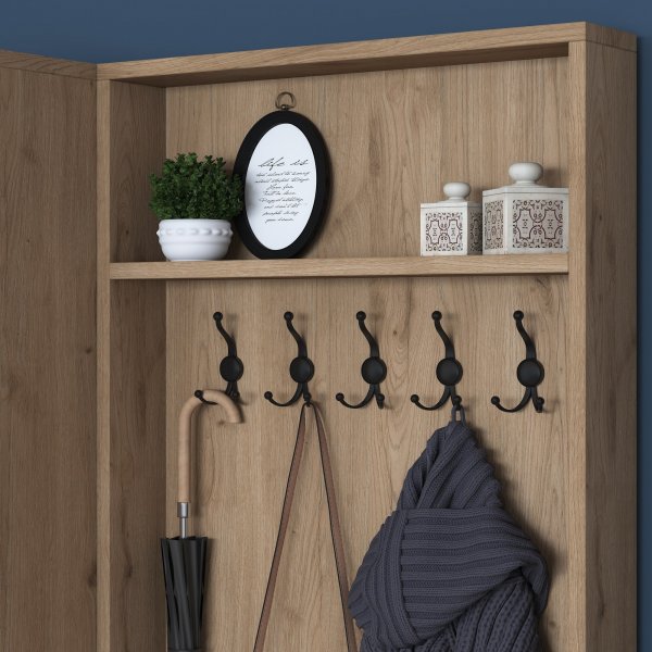 Mendy hallmøbler - Hvit/valnøtt Mendy hallmøbler - Hvit/valnøtt