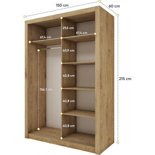 Einar garderobe 17 - Shetland eik Einar garderobe 17 - Shetland eik