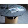 Arto rundt salongbord hyde 60 cm - Whitewash / Gr marmor