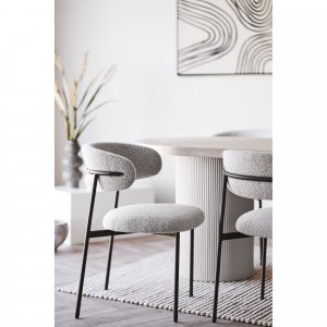 Mira spisestuestol - Sand bouclé Mira spisestuestol - Sand bouclé