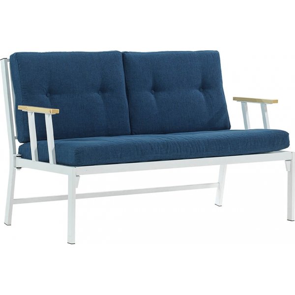 Lotus 2-seters utesofa - Hvit/bl