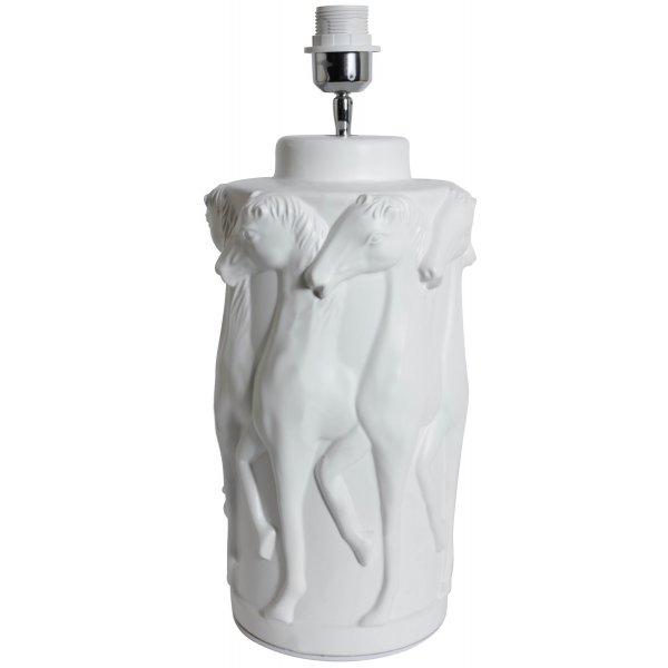 Bordlampe dansende hester H 47 cm - Hvit