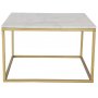 Accent sofabord 75 - Hvit marmor / Messingfarget underdel