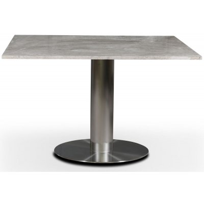 SOHO spisebord 120x120 cm - Brstet aluminium / Slvmarmor