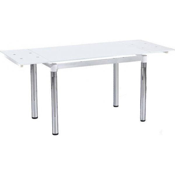 Amalie spisebord 110-170 cm - Hvit / Krom