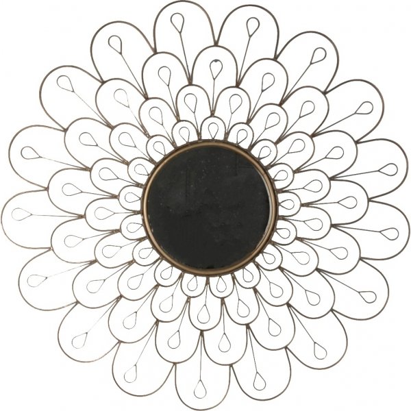 Sol speil 91 cm - Antikk messing