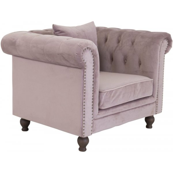 Chesterfield lenestol Churchill - Rosa Fløyel Chesterfield lenestol Churchill - Rosa Fløyel