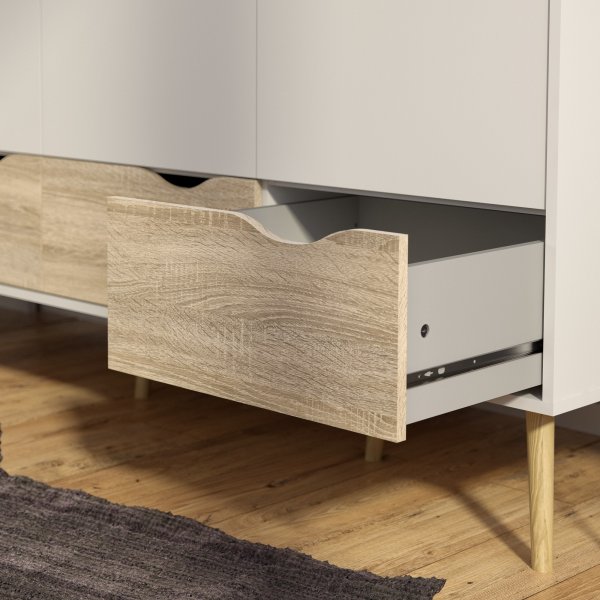 Oslo garderobeskap med 3 d�rer - Hvit/eik