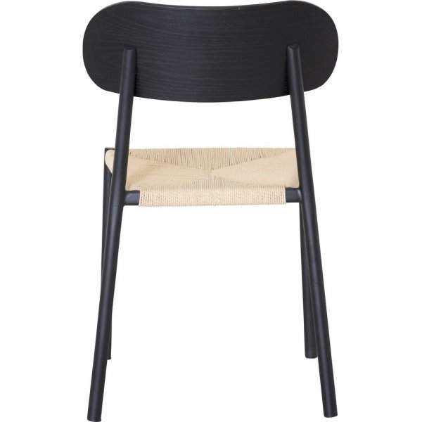 Spisestol Amica - Svart / Naturfiber Spisestol Amica - Svart / Naturfiber