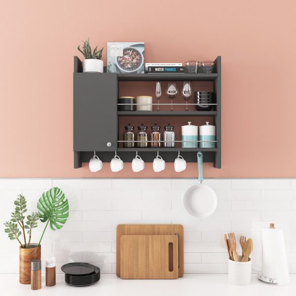 Knerr vegghylle - Antrasitt Knerr vegghylle - Antrasitt