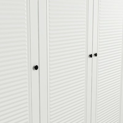 Larett garderobe med overskap, 90 cm - Hvit