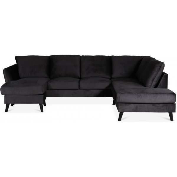 Country U-sofa med åpen ende høyre - Antrasittgrå (fløyel) Country U-sofa med åpen ende høyre - Antrasittgrå (fløyel)