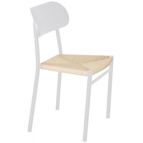 Spisestol Lara - Hvit / Naturfiber