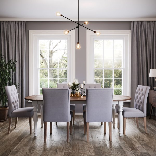 New England ovalt spisebord 230 cm - Hvit/Brunbeiset New England ovalt spisebord 230 cm - Hvit/Brunbeiset