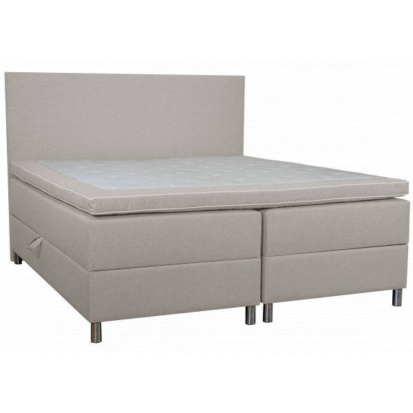 Seng 160x200 cm med oppbevaringsboks, beige