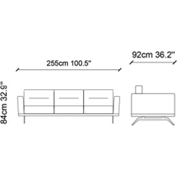 Slate 4-seters sofa - Gr