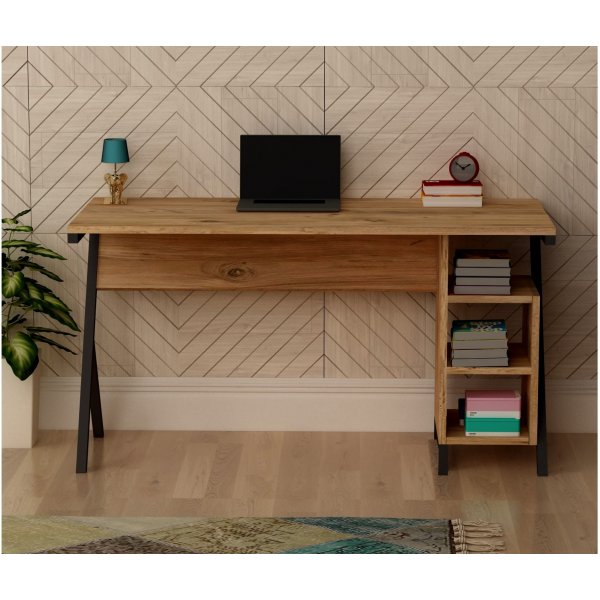 Nero skrivebord 120 x 50 cm - Valnøtt/svart Nero skrivebord 120 x 50 cm - Valnøtt/svart