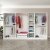 Cikani garderobeskap med speildør, 315x52x210 cm - Hvit