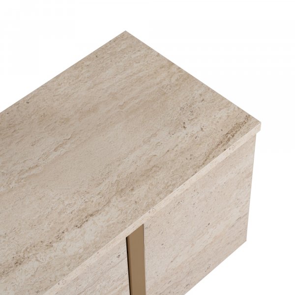 TV-stativ Orost 180 cm - Travertin/gull