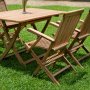Salt spisegruppe for uteplassen spisebord 120x70 cm med 4 stk. Salt karmstoler - Teak