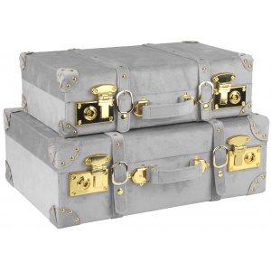 Petit koffert, sett med 2 stk - Gr (Flyel) + Mbelftter
