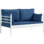 Manyas 2-seters utesofa - Hvit/bl