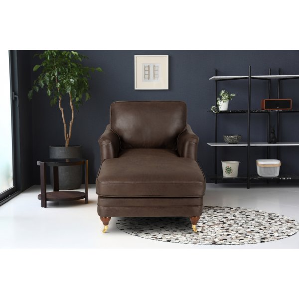 Howard Watford Deluxe Divan Lenestol - Vintage brunt kunstskinn Howard Watford Deluxe Divan Lenestol - Vintage brunt kunstskinn
