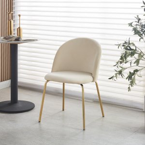Giovani Velvet stol - Lysbeige/Messing Giovani Velvet stol - Lysbeige/Messing