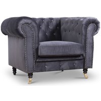 Chesterfield Sheffield Lenestol - Grå fløyel Chesterfield Sheffield Lenestol - Grå fløyel